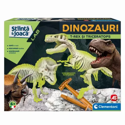 DESCOPERA DINOZAURUL T-REX & TRICERAPTOR FLUO STIINTA ȘI JOACĂ