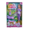 PAPUSA STEFFI IN PANTALONASI MOV ȘI CU CĂRUCIOR BEBE