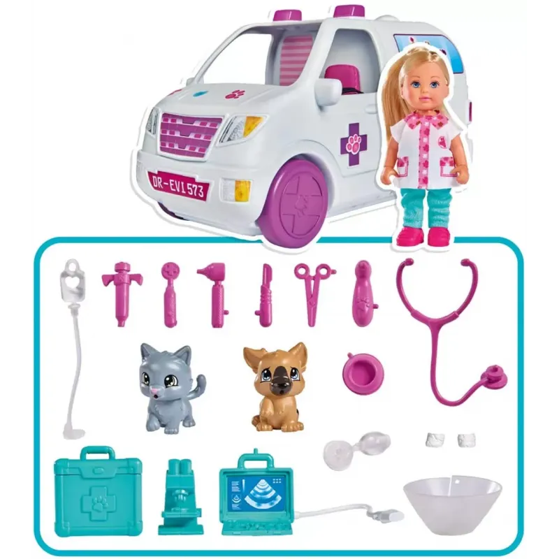 PAPUSA EVI VETERINAR CU RULOTA ACCESORIZATA