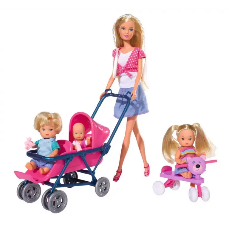 SET PAPUSA STEFFI CU 3 BEBELUSI ȘI ACCESORII