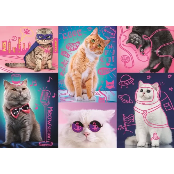 PUZZLE TREFL 1000 SUPER PISICI NEON
