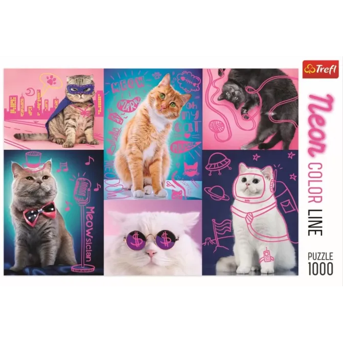 PUZZLE TREFL 1000 SUPER PISICI NEON