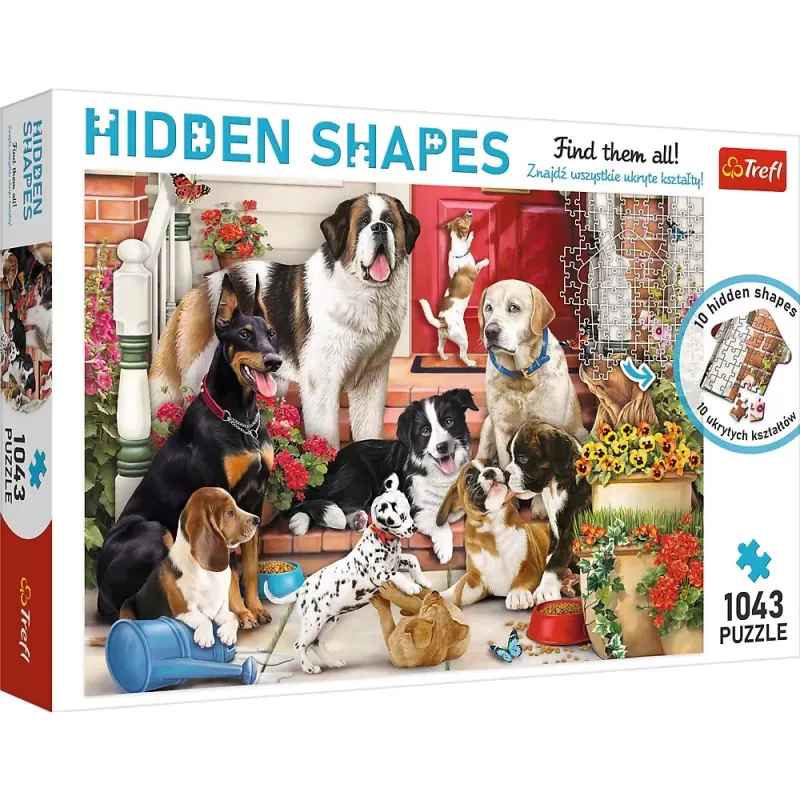 PUZZLE TREFL 1000 FORME ASCUNSE CĂȚELUSII DRAGUTI