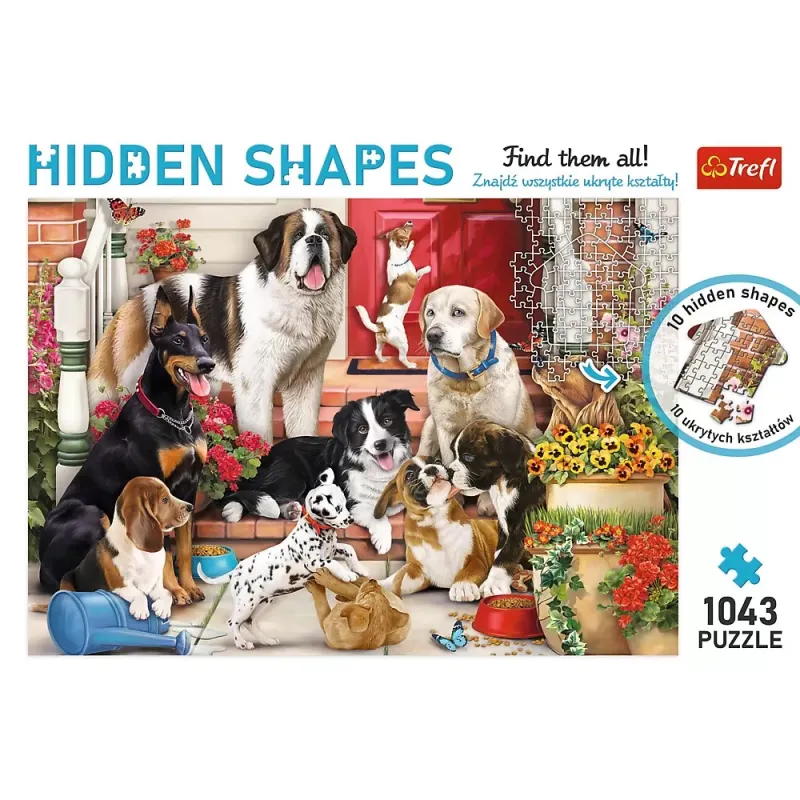 PUZZLE TREFL 1000 FORME ASCUNSE CĂȚELUSII DRAGUTI