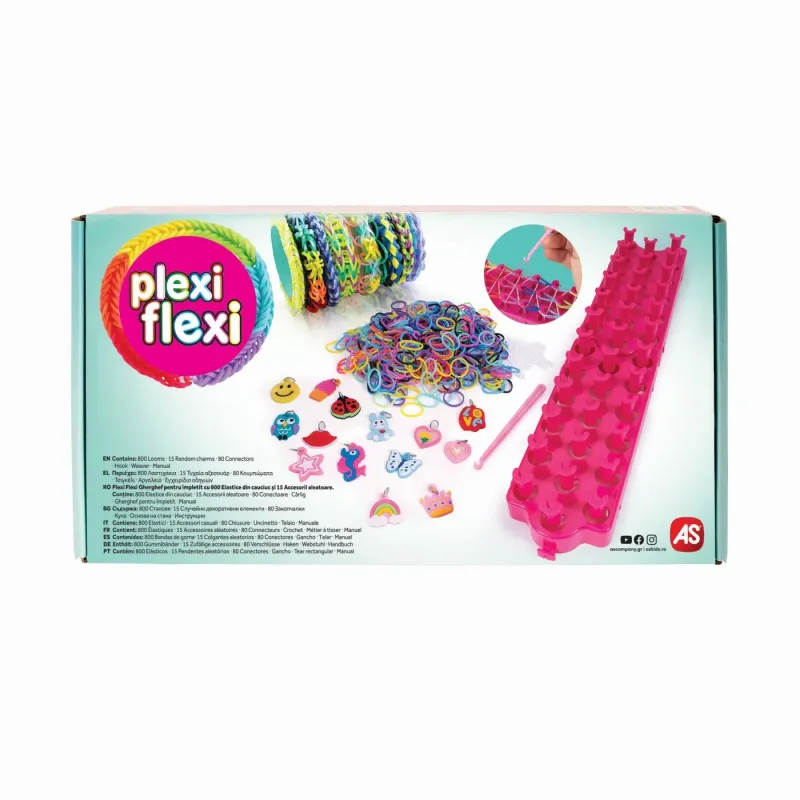 PLEXI FLEXI GHERGHEF PENTRU IMPLETIT CU 800 ELASTICE DIN CAUCIUC ȘI 15 ACCESORII