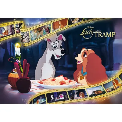 PUZZLE TREFL 1000 PREMIUM PLUS DISNEY DOAMNA ȘI VAGABONDUL