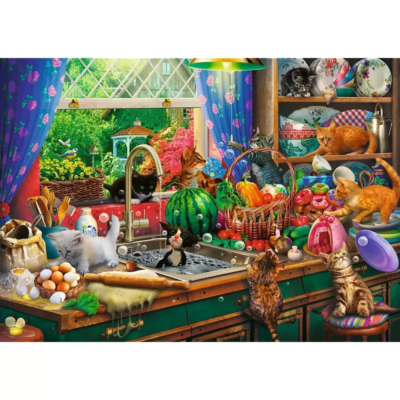PUZZLE TREFL 1000 PREMIUM PLUS TEA TIME PISICI NAZDRAVANE