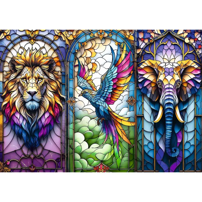 PUZZLE TREFL 1000 ANIMALE IN VITRALIU