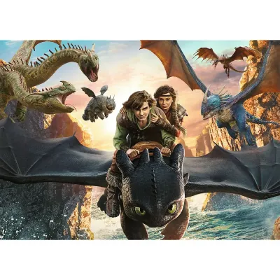 PUZZLE TREFL 200 CUM SA ITI DRESEZI DRAGONUL TOOTHLESS ȘI PRIETENII