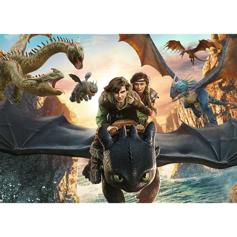 PUZZLE TREFL 200 CUM SA ITI DRESEZI DRAGONUL TOOTHLESS ȘI PRIETENII