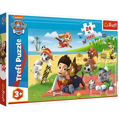 PUZZLE TREFL 24 MAXI PATRULA CĂȚELUSILOR DISCTRACTIA LA PLAJA