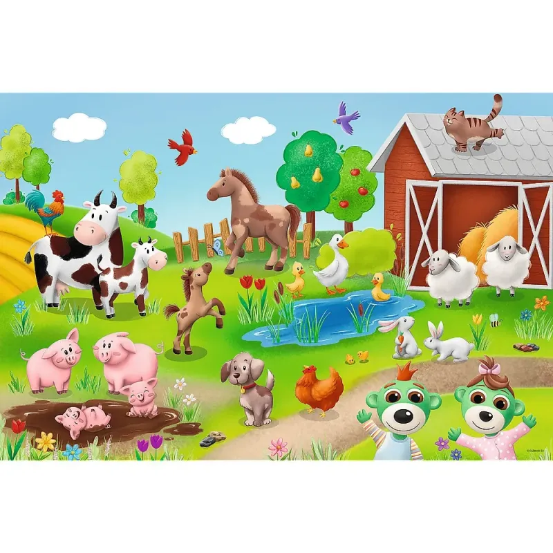 PUZZLE TREFL 24 MAXI BABIES AND THE BEAR ANIMALE LA FERMA