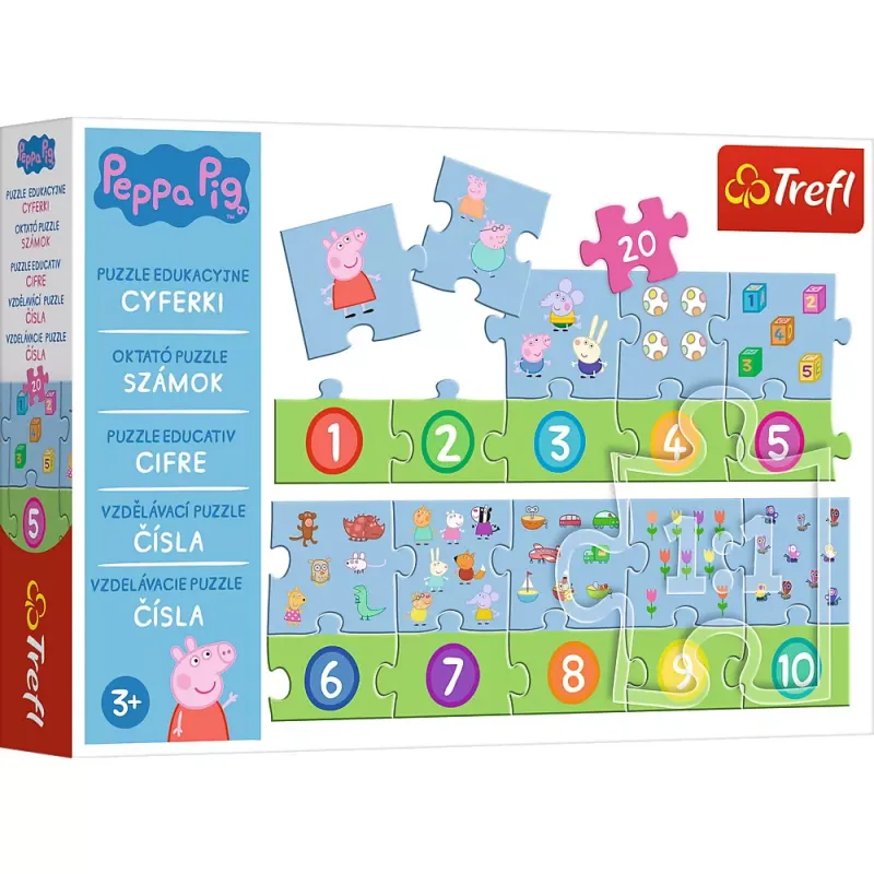 PUZZLE EDUCAȚIONAL 20 PIESE NUMERE PEPPA PIG