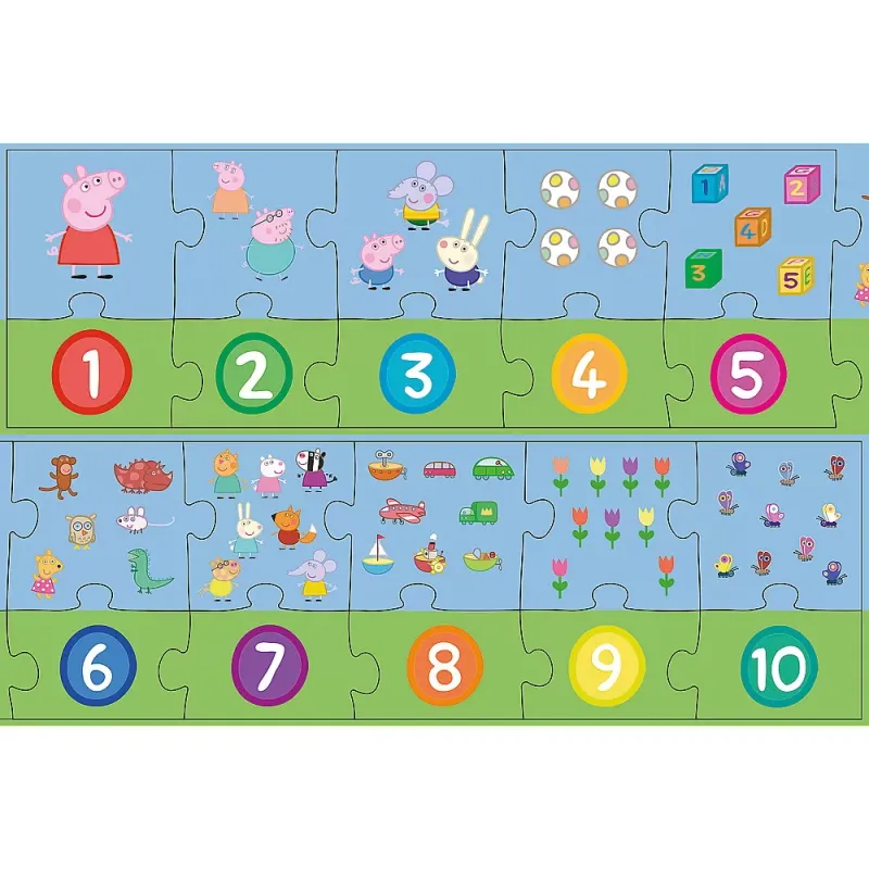 PUZZLE EDUCAȚIONAL 20 PIESE NUMERE PEPPA PIG