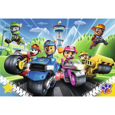PUZZLE TREFL 100 PIESE PATRULA CĂȚELUSILOR CĂȚELUSII PE MOTOCICLETE