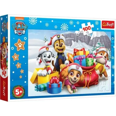 PUZZLE TREFL 100 PIESE PATRULA CĂȚELUSILOR CRACIUNUL ALATURI DE PATRULA