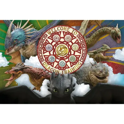 PUZZLE TREFL 100 CUM SA ITI DRESEZI DRAGONUL DRAGONI IN ACTIUNE