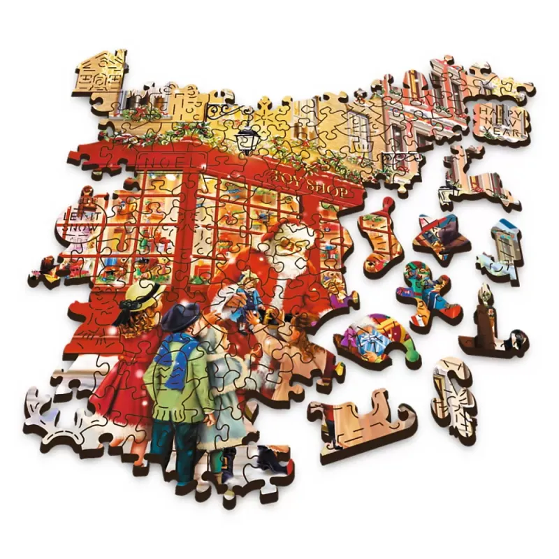 PUZZLE TREFL DIN LEMN 1000 PIESE STRADA PREGĂTITA DE CRACIUN