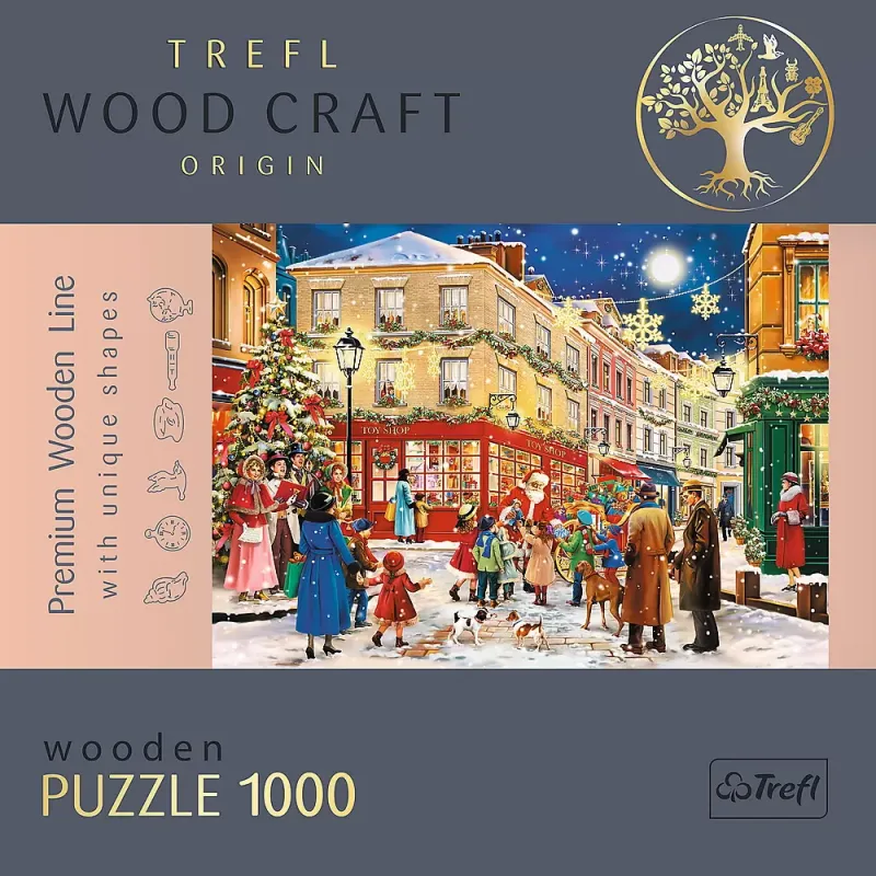 PUZZLE TREFL DIN LEMN 1000 PIESE STRADA PREGĂTITA DE CRACIUN