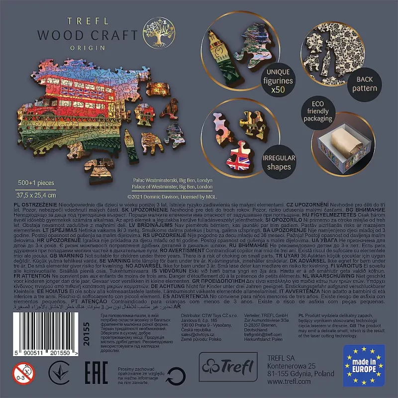 PUZZLE TREFL DIN LEMN 500+1 OBICTIVELE TURISTICE DIN LONDRA