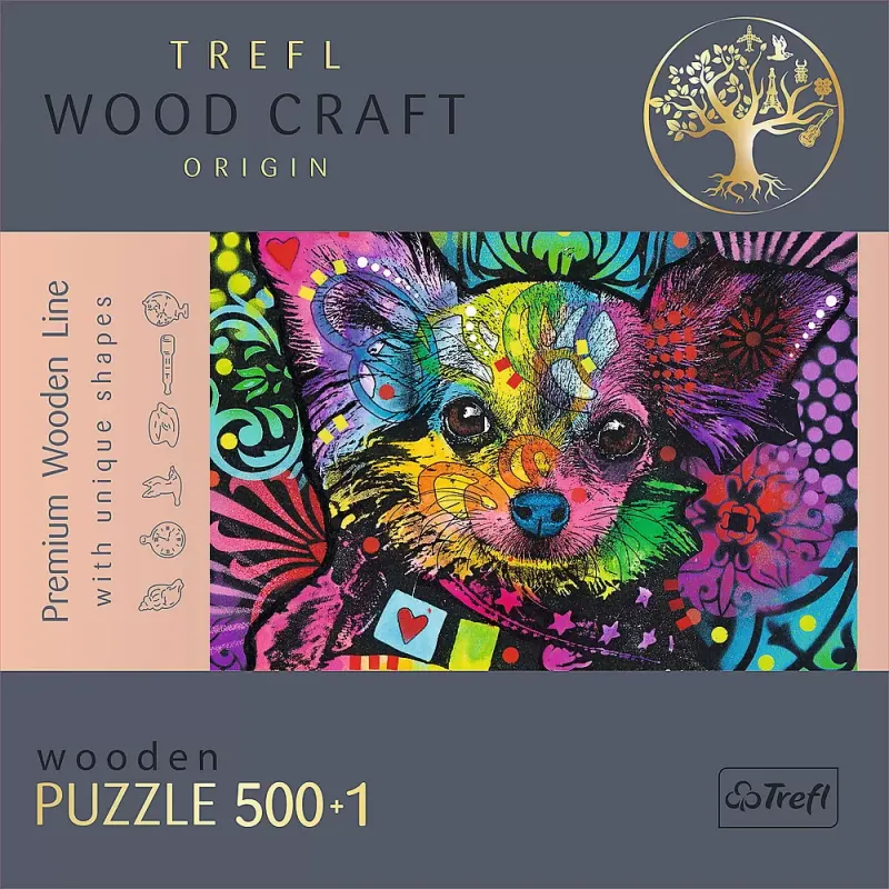 PUZZLE TREFL DIN LEMN 500+1 PIESE CĂȚELUSII DRAGALASI