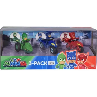 EROI IN PIJAMALE SET 3 MOTOCICLETE CU FIGURINĂ SCARA 1:64