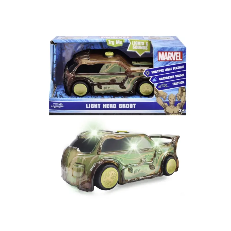 JADA MARVEL MAȘINUȚĂ LIGHT HERO GROOT CU SUNETE ȘI LUMINI SCARA 1:32