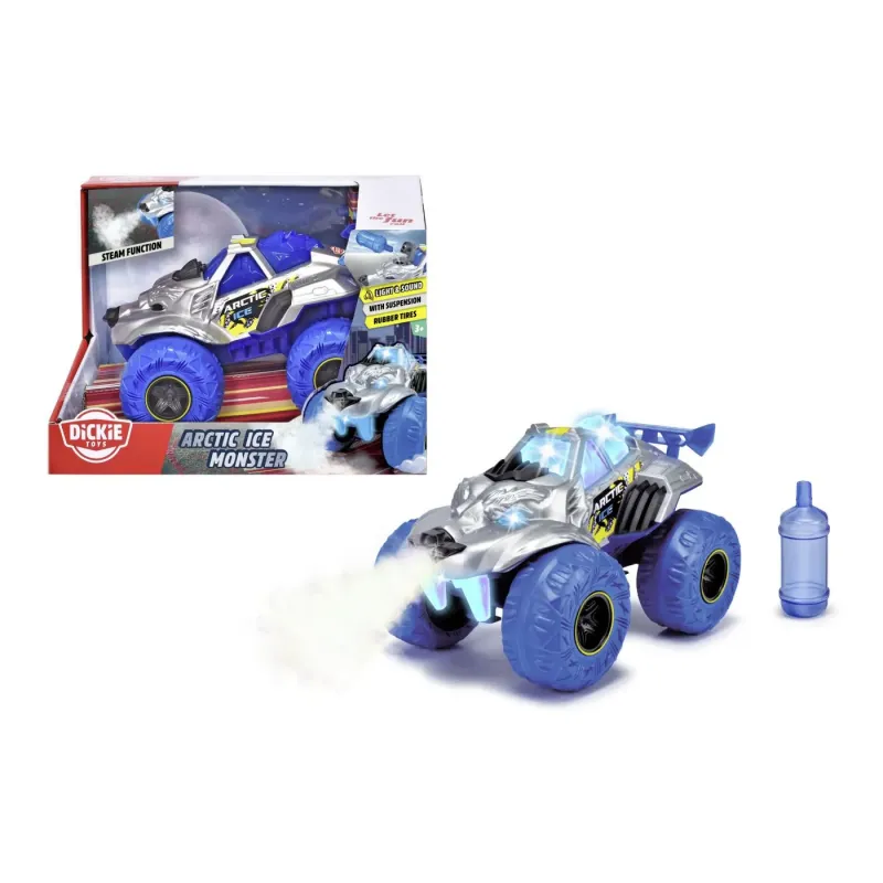 DICKIE MAȘINĂ DE TEREN ARCTIC ICE MONSTER CU LUMINI SUNETE SUSPENSII ȘI FUNCTIE ABUR 25CM
