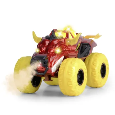 DICKIE MAȘINĂ DE TEREN FLAMING FIRE MONSTER CU LUMINI SUNETE SUSPENSII ȘI FUNCTIE ABUR 25CM