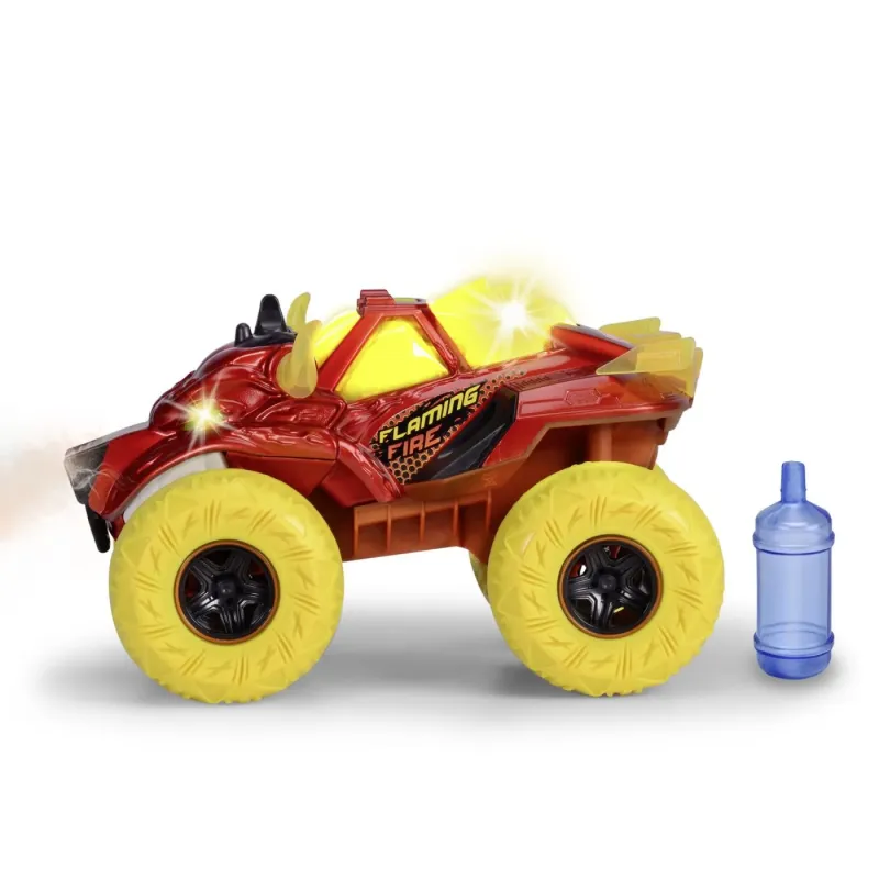 DICKIE MAȘINĂ DE TEREN FLAMING FIRE MONSTER CU LUMINI SUNETE SUSPENSII ȘI FUNCTIE ABUR 25CM