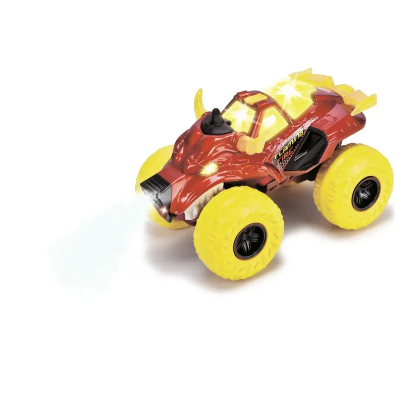 DICKIE MAȘINĂ DE TEREN FLAMING FIRE MONSTER CU LUMINI SUNETE SUSPENSII ȘI FUNCTIE ABUR 25CM