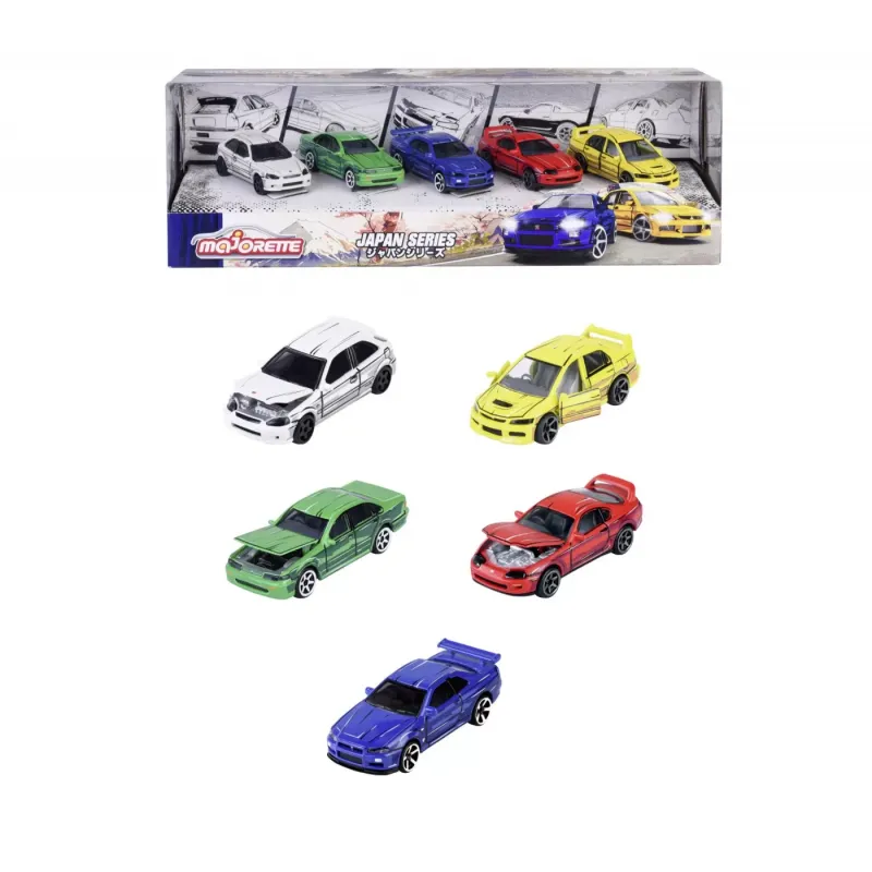 MAJORETTE JAPAN SERIES SET 5 MASINUTE SCARA 1:64