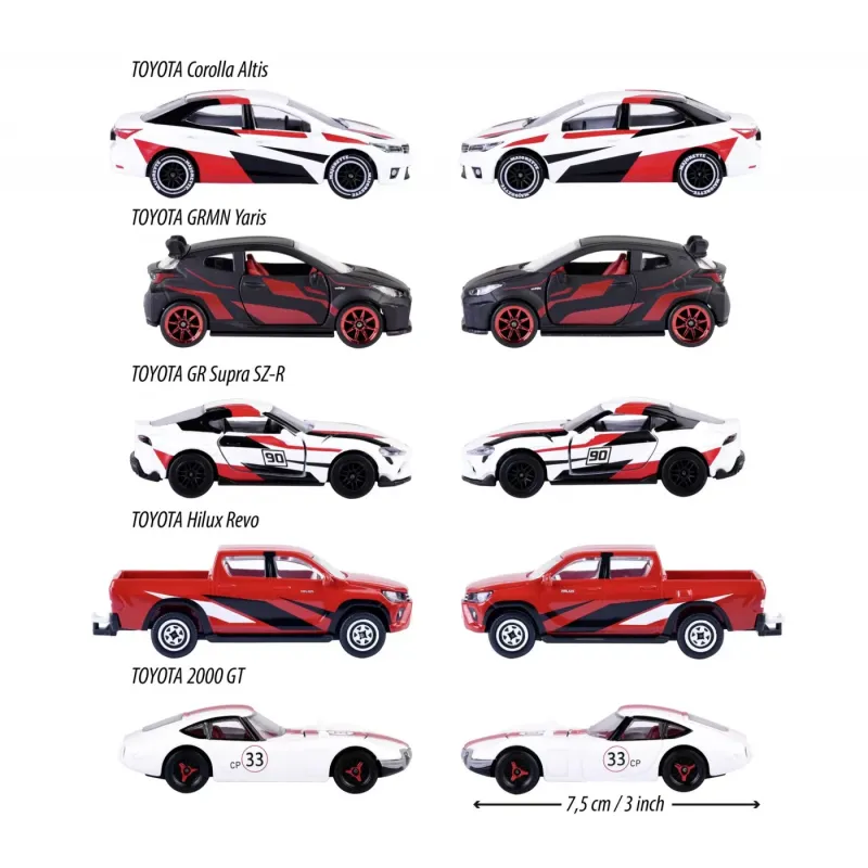 MAJORETTE MASINUTE METALICE PACHET CADOU TOYOTA 5 MASINI