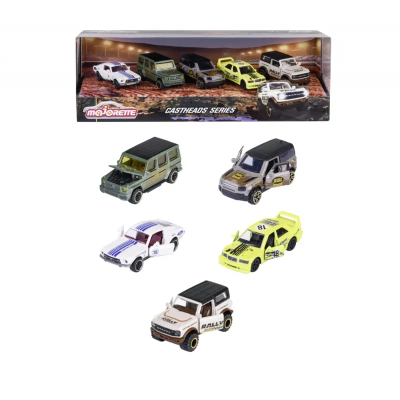 MAJORETTE CASTHEADS SERIES SET 5 MASINUTE SCARA 1:64