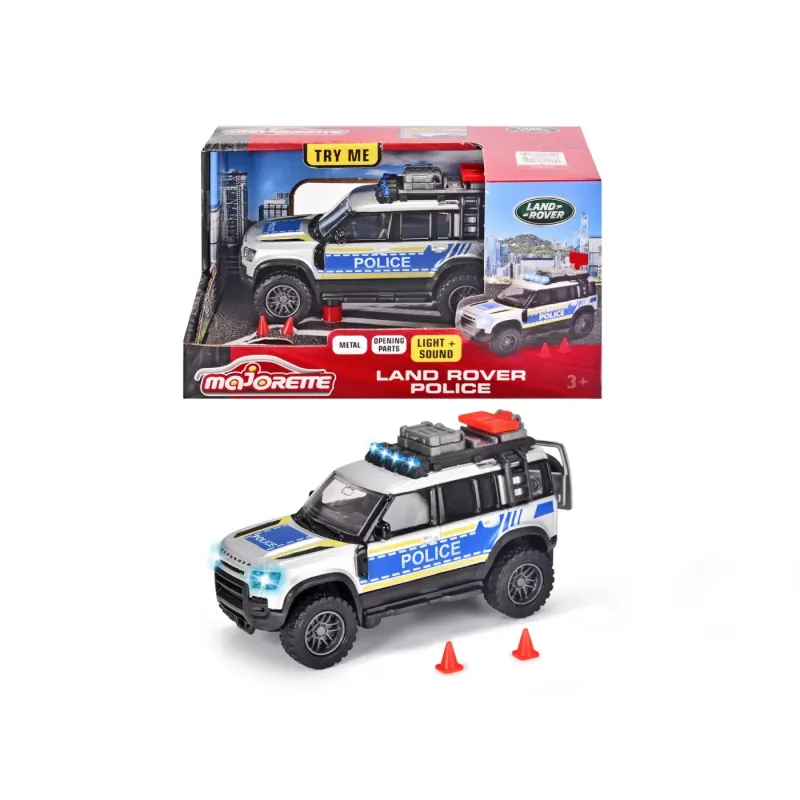 MAJORETTE MAȘINĂ DE POLITIE LAND ROVER CU LUMINI ȘI SUNETE