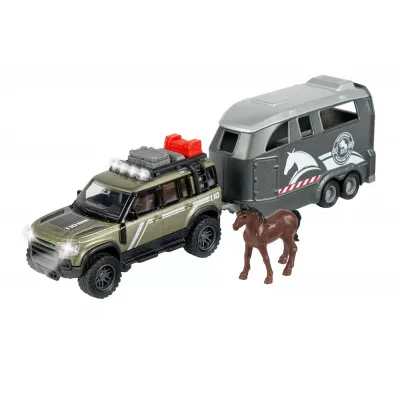 MAJORETTE LAND ROVER CU REMORCA PENTRU CAI