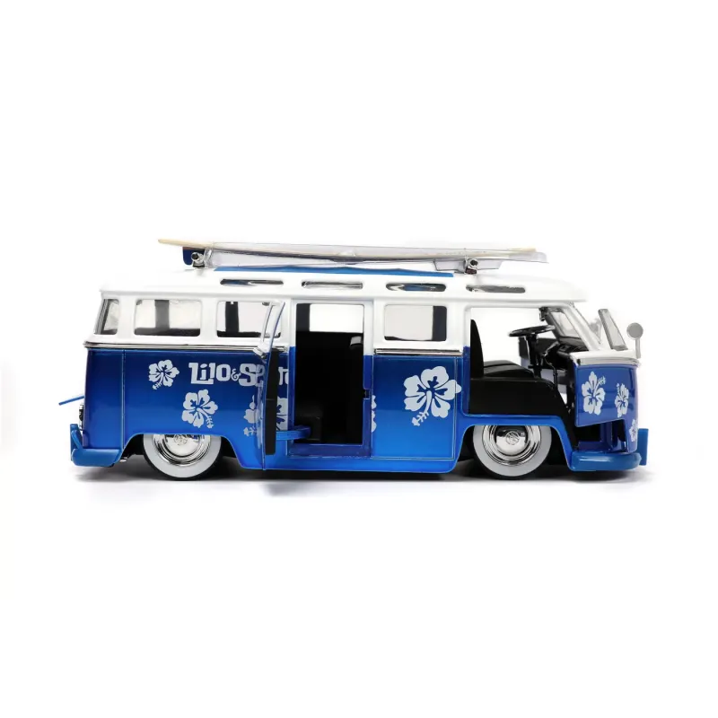 Set figurină + machetă auto Jada - DISNEY Stitch + Volkswagen T1 Bus [1:24]