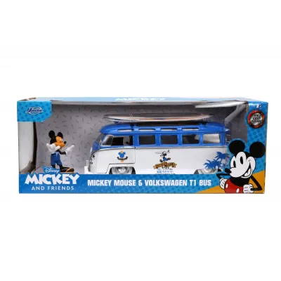 Set figurină + machetă auto Jada - DISNEY Mickey Mouse + Volkswagen T1 BUS [1:24 ]