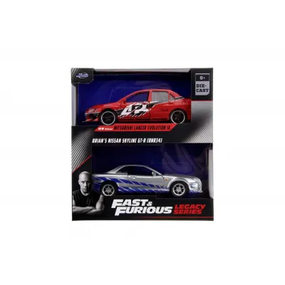 Set machete auto Jada -  FAST AND FURIOUS Nissan Skyline GTR R34 / Mitsubishi Lancer Evolution IX (Brian / Sean) [1:32]