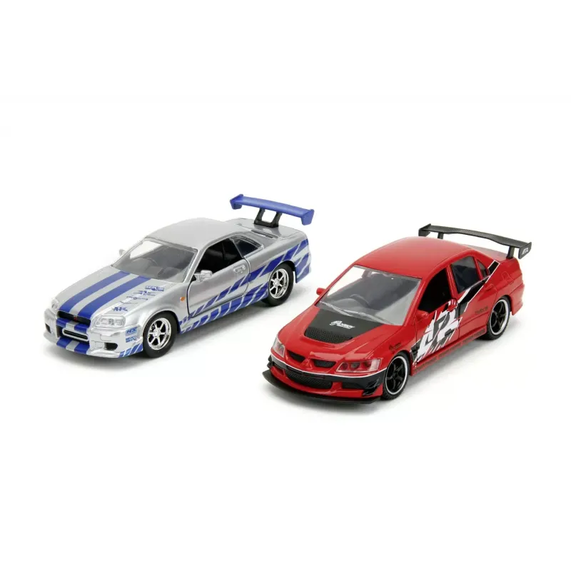Set machete auto Jada -  FAST AND FURIOUS Nissan Skyline GTR R34 / Mitsubishi Lancer Evolution IX (Brian / Sean) [1:32]