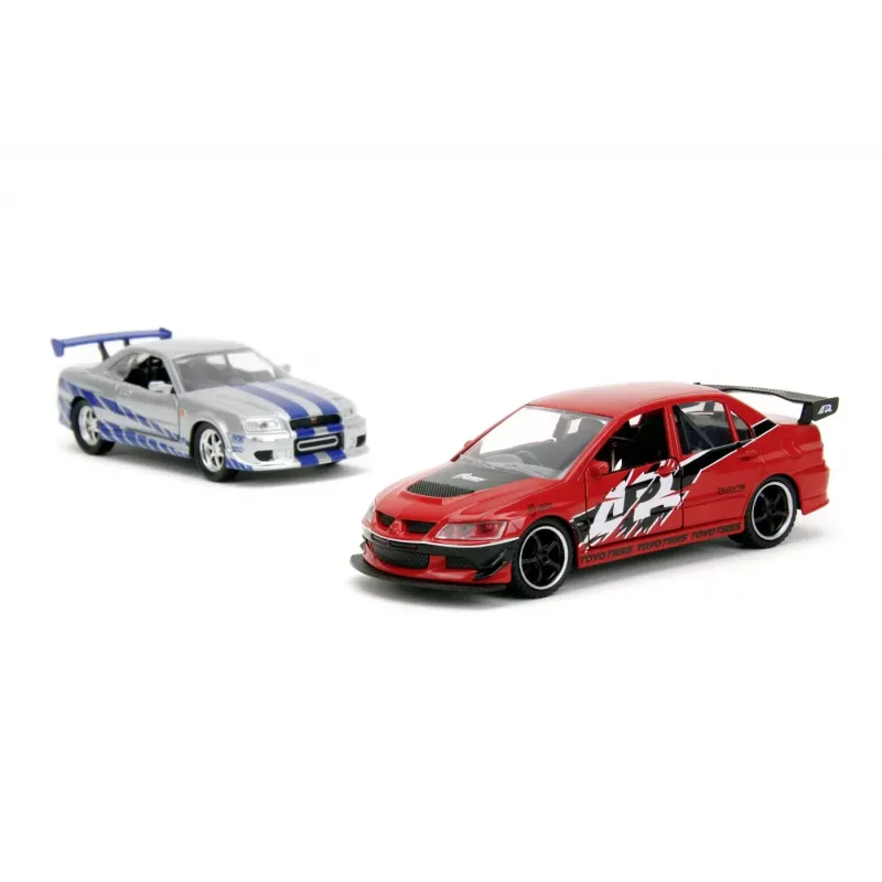 Set machete auto Jada -  FAST AND FURIOUS Nissan Skyline GTR R34 / Mitsubishi Lancer Evolution IX (Brian / Sean) [1:32]
