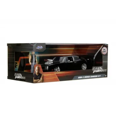 Set figurină + machetă auto Jada - FAST AND FURIOUS Dom + Dodge Charger 1970 [1:24]
