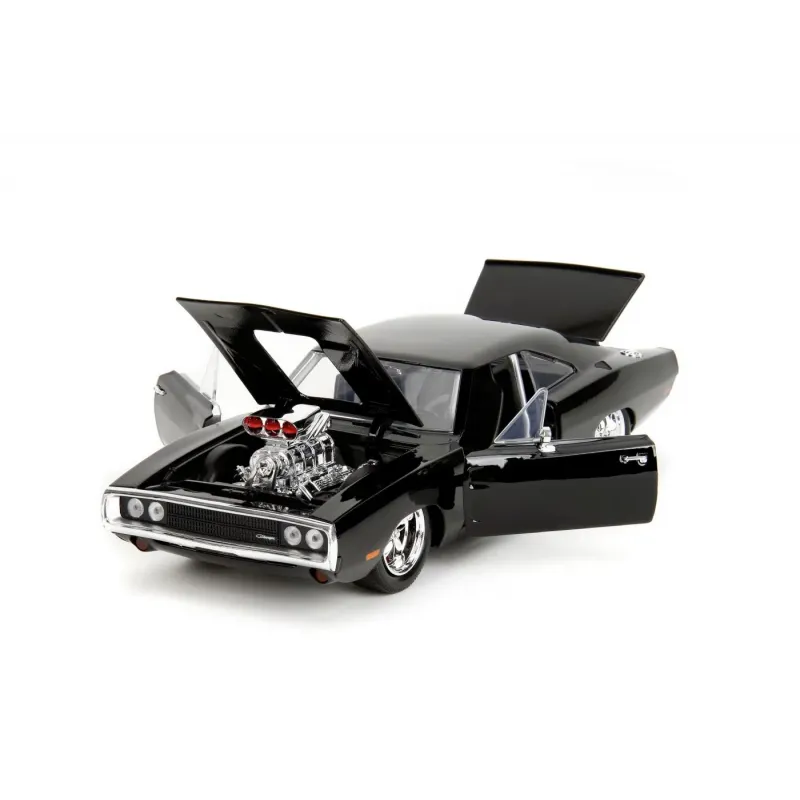 Set figurină + machetă auto Jada - FAST AND FURIOUS Dom + Dodge Charger 1970 [1:24]
