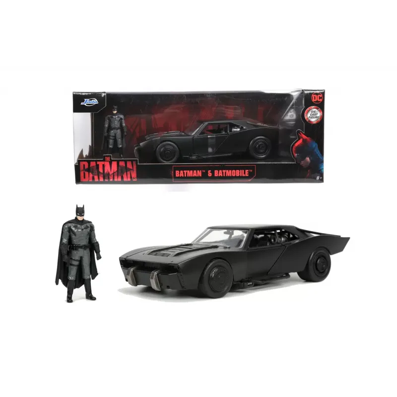 Set figurină + machetă auto Jada - DC Comics - Batman + Batmobile [1:24]