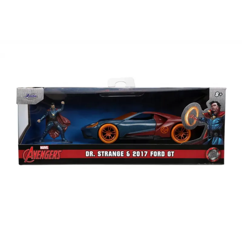 Set figurină + machetă auto Jada - Doctor Strange + FORD GT [1:32]
