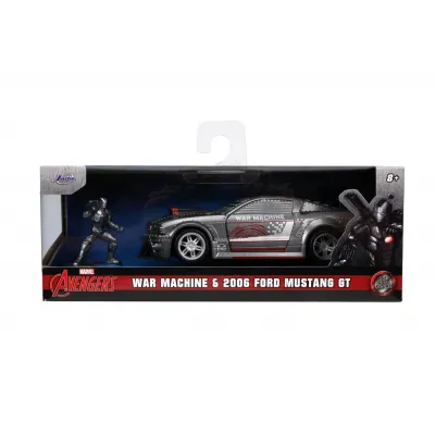 Set figurină + machetă auto Jada - MARVEL War Machine + Ford Mustang [1:32] 