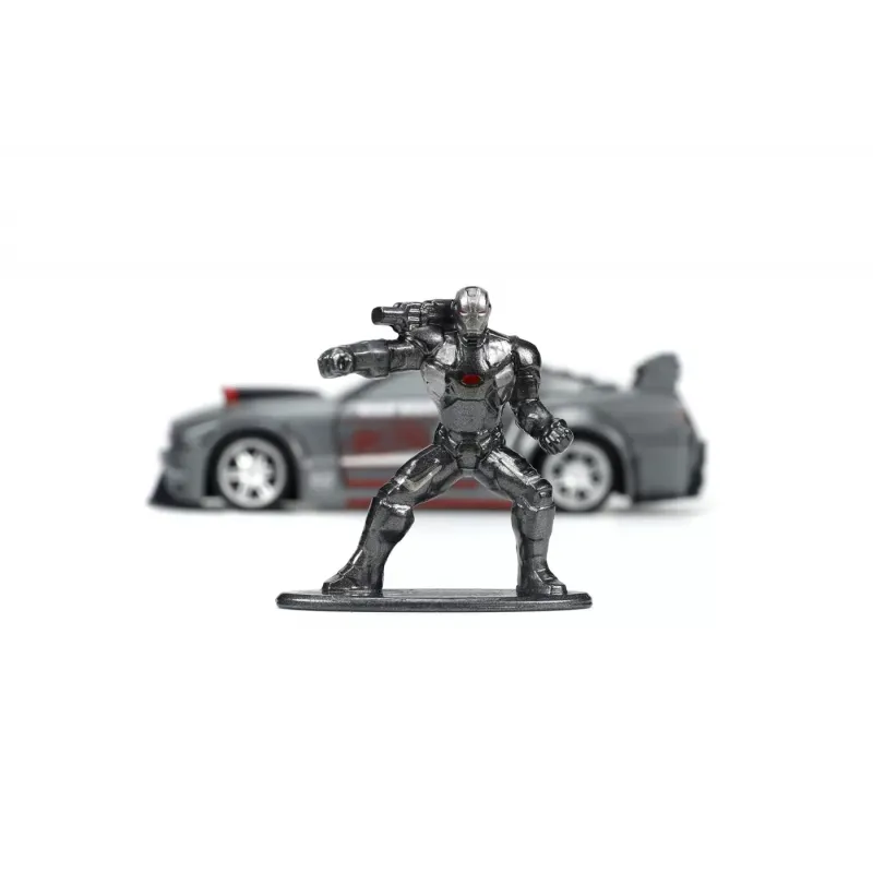 Set figurină + machetă auto Jada - MARVEL War Machine + Ford Mustang [1:32]