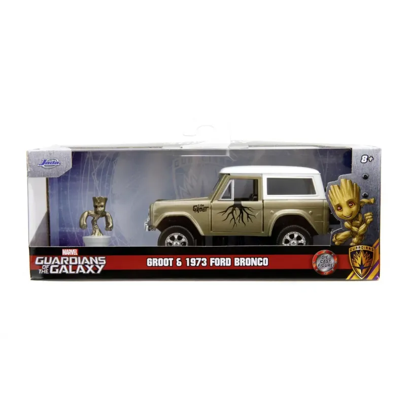 Set figurină + machetă auto Jada - MARVEL Groot + FORD Bronco