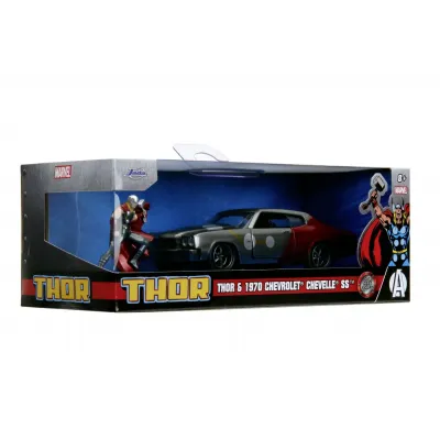 Set figurină + machetă auto Jada - MARVEL Thor + Chevrolet Chevelle SS [1:32]