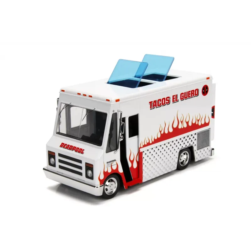 Set figurină + machetă auto Jada - MARVEL Deadpool + Taco Truck [1:24]